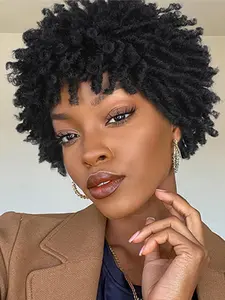 Short Afro Dreadlock Wig Twist Braids for Women, Pixie Cut Afro Twists Dreadlocks, Crochet Hair for Women, Stylish and Trendy