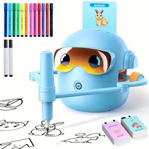 Artistic Painting Robot with 12 Colorful Markers Set & Highlighter for Artists Educators and Home Use Innovative Design for Creative Automation