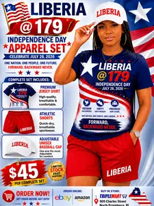 LIBERIA @179 INDEPENDENCE DAY APPAREL SET Jersey