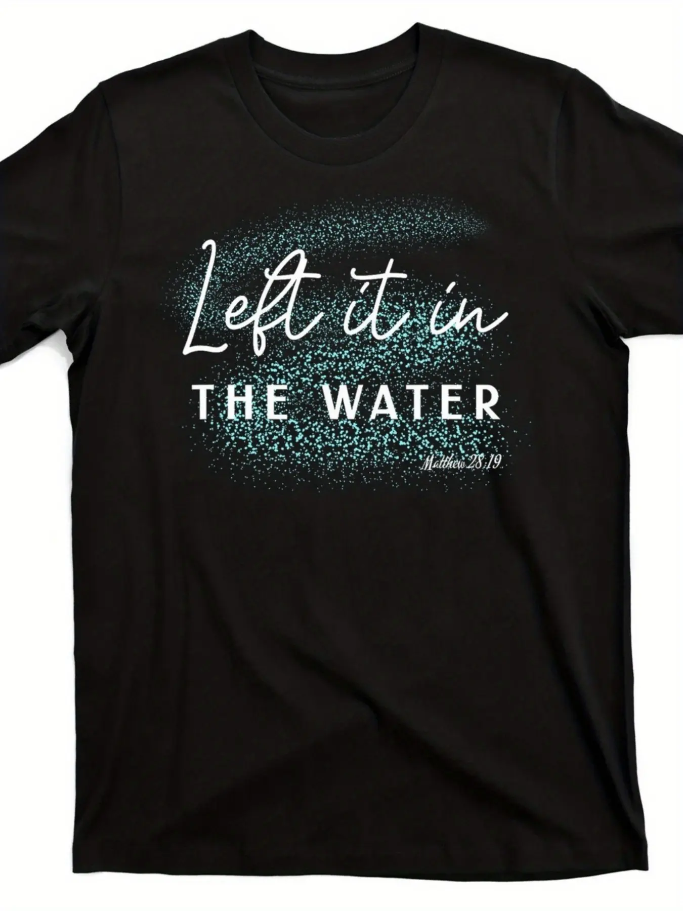 Men's & Women's Christian Baptism T-Shirt - Matthew 28:19 Scripture & Baptism Symbol - 220gsm Pure Cotton Retro Religious Tee for Church Events, Christian Apparel