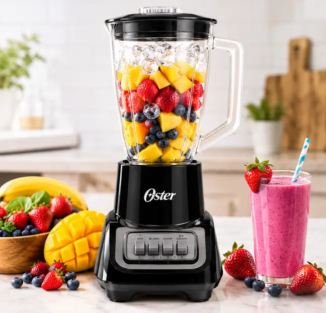750W 5-Speed Countertop Blender, Black Kitchen Blender with 6-Cup Jar for Smoothies & Frozen Drinks