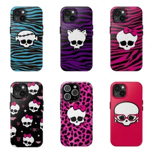 Monster High Personalized Phone Case | Monster High Phone Case Pink Skulls And Graffiti Art | For iPhone 17 Pro Max 16 15 14 13 12 11 for Samsung S21 S22 S23 S24 S25 Phone Case | Tough phone case |   An excellent gift for a boyfriend or girlfriend | Hallo