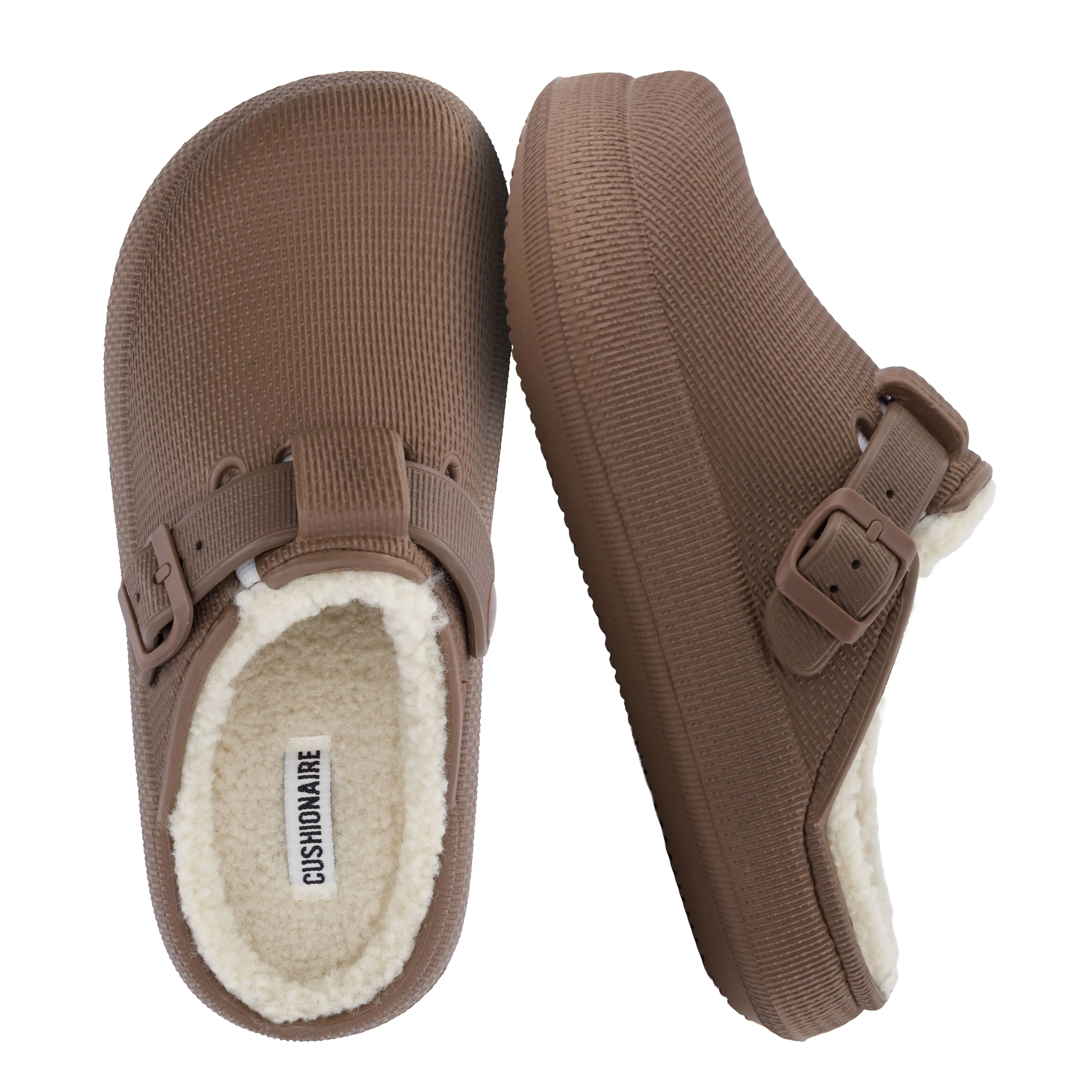Cushionaire Fable Fur Cloud Clogs For Women |  Soft and Squishy Slip On Mules With Plush Faux Shearling Lining | Classic Closed Toe Clog Design For Everyday Indoor Outdoor Wear Comfy