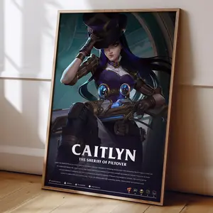 League of Legends Caitlyn Gaming Poster, Caitlyn League of Legends Video Game Print Posters (NO FRAME)