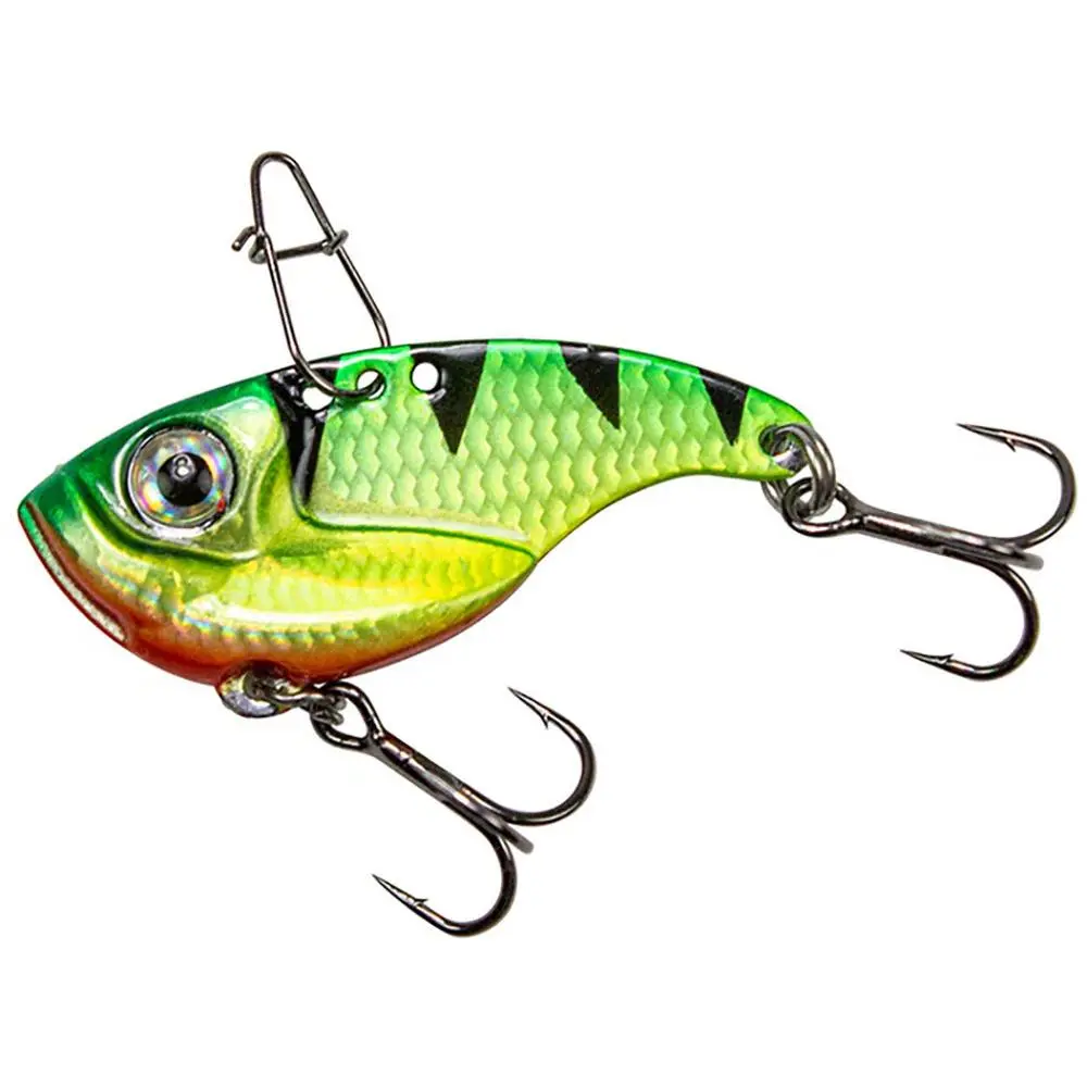 Realistic Pattern Blade Bait, 1.5 in 1/4 oz Brass and Lead Fishing Lure with 3 Adjustable Tie Points for Topwater and Ice Fishing, Topwater Fishing