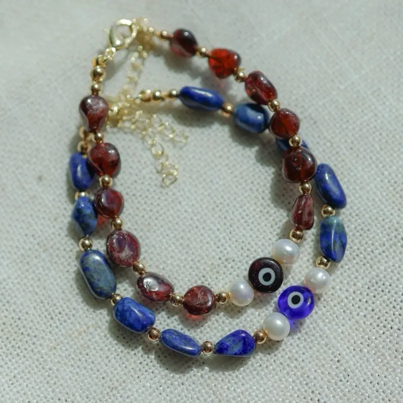 Evil eye bracelets Garnet or Lapis Lazuli Evil eye bracelets Garnet or Lapis Lazuli