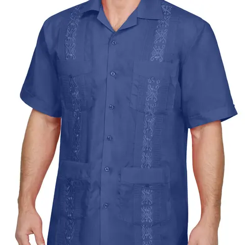 NE PEOPLE Men's Guayabera Short Sleeve Cuban Button Down Shirts Top S-4XL Casual Classic Cotton Fashion