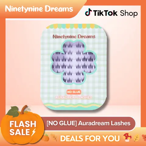 Ninetynine Dreams [NO GLUE] Auradream Self-Adhesive Lashes | 9–13mm C Curl No Glue Required Press-On Lash Clusters - Natural Spiky Douyin Animé Manhua False Eyelashes, Stick-On Leightweight Comfortable Lashes Ultra Thin Jelly Band for Daily Makeup