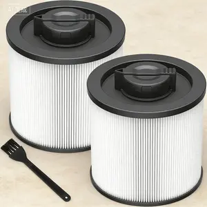 Replacement Filter Cartridge 2-Pack for 6-16 Gallon Wet Dry Vacuums, Compatible with Models DXV06P DXV09P DXV10P DXV10PL DXV10SA DXV12P DXV14P DXV16P, High Efficiency Dust Collection, White Washable and Reusable