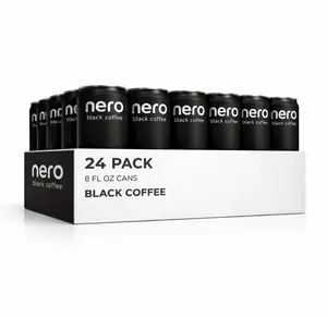 Nero Black Coffee – Ready-to-Drink Unsweetened Iced Coffee, 100mg Caffeine, 8 fl oz Black Coffee Can - 24 Pack