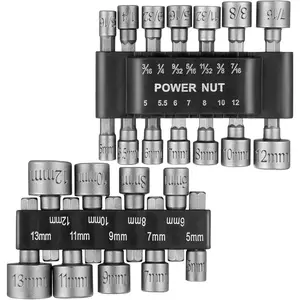 23 count Power Nuts Driver Drill Bit Tools Set 1/4'' Driver Hex Shank  Metric Socket Wrench Screw Impact Bit Set for Power Tools, Electric Drills Screwdrivers Socket Wrench