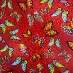 85% Polyester-Spandex Butterfly Hologram Stretch Knit Fabric - Luminous Kinetic Luxe, Fabric by the yd for Swimwear, Clubwear, Dancewear, Spandex Palace