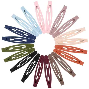 20 PCS Matte Metal Hair Clips for Female, Flat Thin Fine Snap Non-Slip Curved Pins, Retro Decorative Headpiece for Bangs Styling, Sectioning and Salon Hairdressing