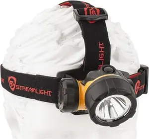 Streamlight White LED Bulb, 150 Lumens, Hands-free Flashlight Black, Yellow Plastic Body, 3 AAA Alkaline Batteries Included 61301