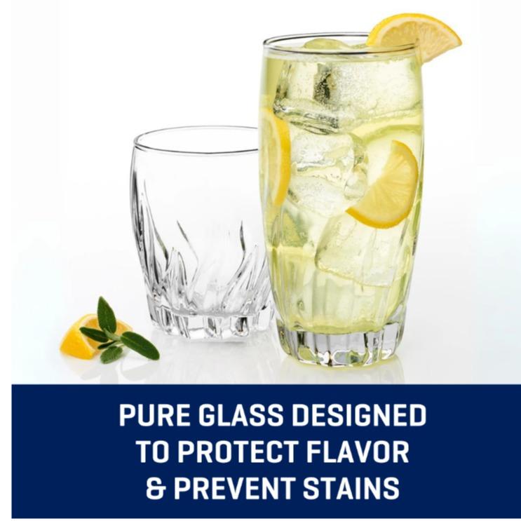 12 Piece Radiant Drinking Glasses Set, 16 oz & 12 oz Clear Glasses - Perfect for Your Kitchen and Bar - Drinkware