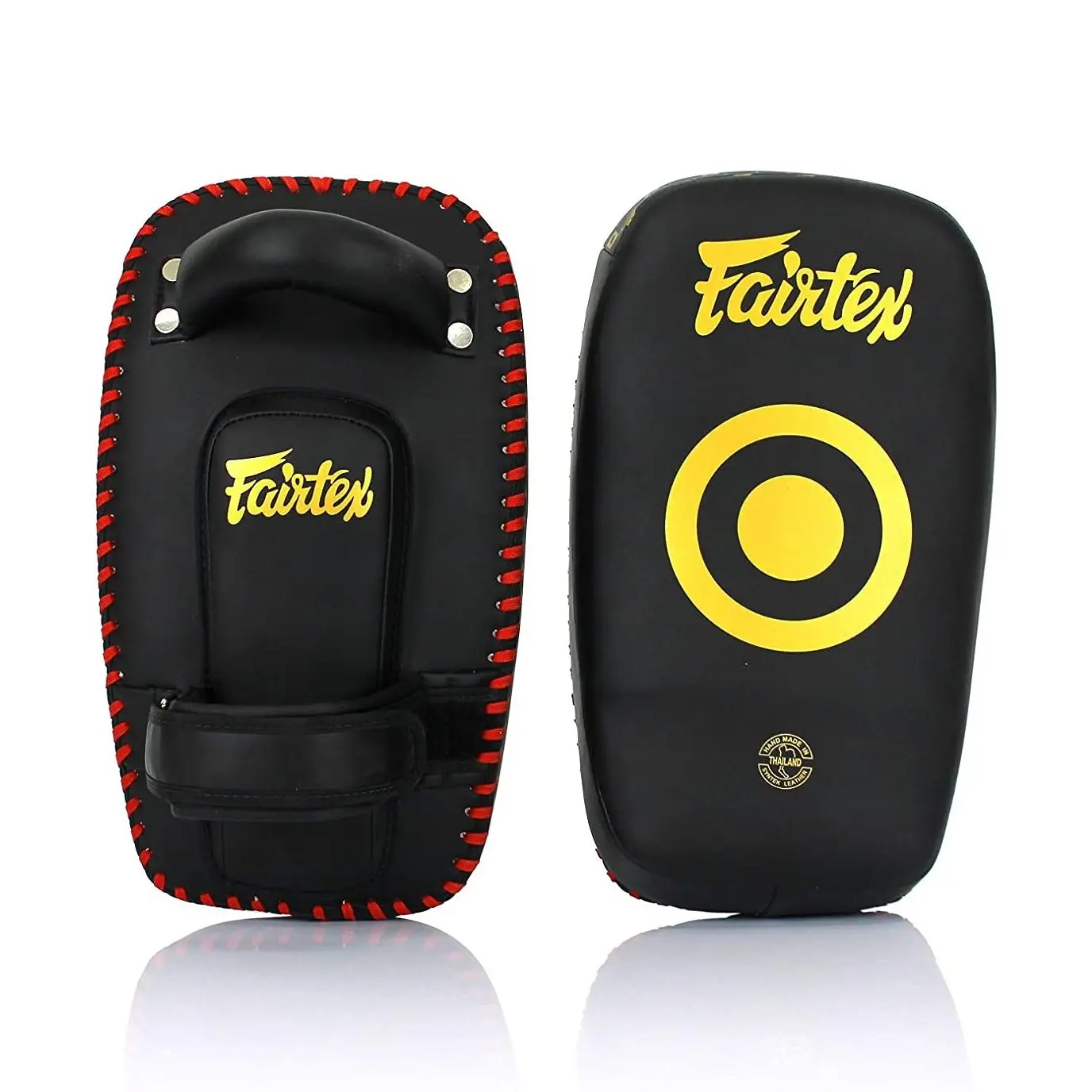 Fairtex KPLC6 Curved Microfiber Muay Thai Pads (Sold as Pairs) - 53.7 cm (1.76 ft) Lightweight Curved Small Boxing Pad with Adjustable Straps for Muay Thai Training, Pro Fighters