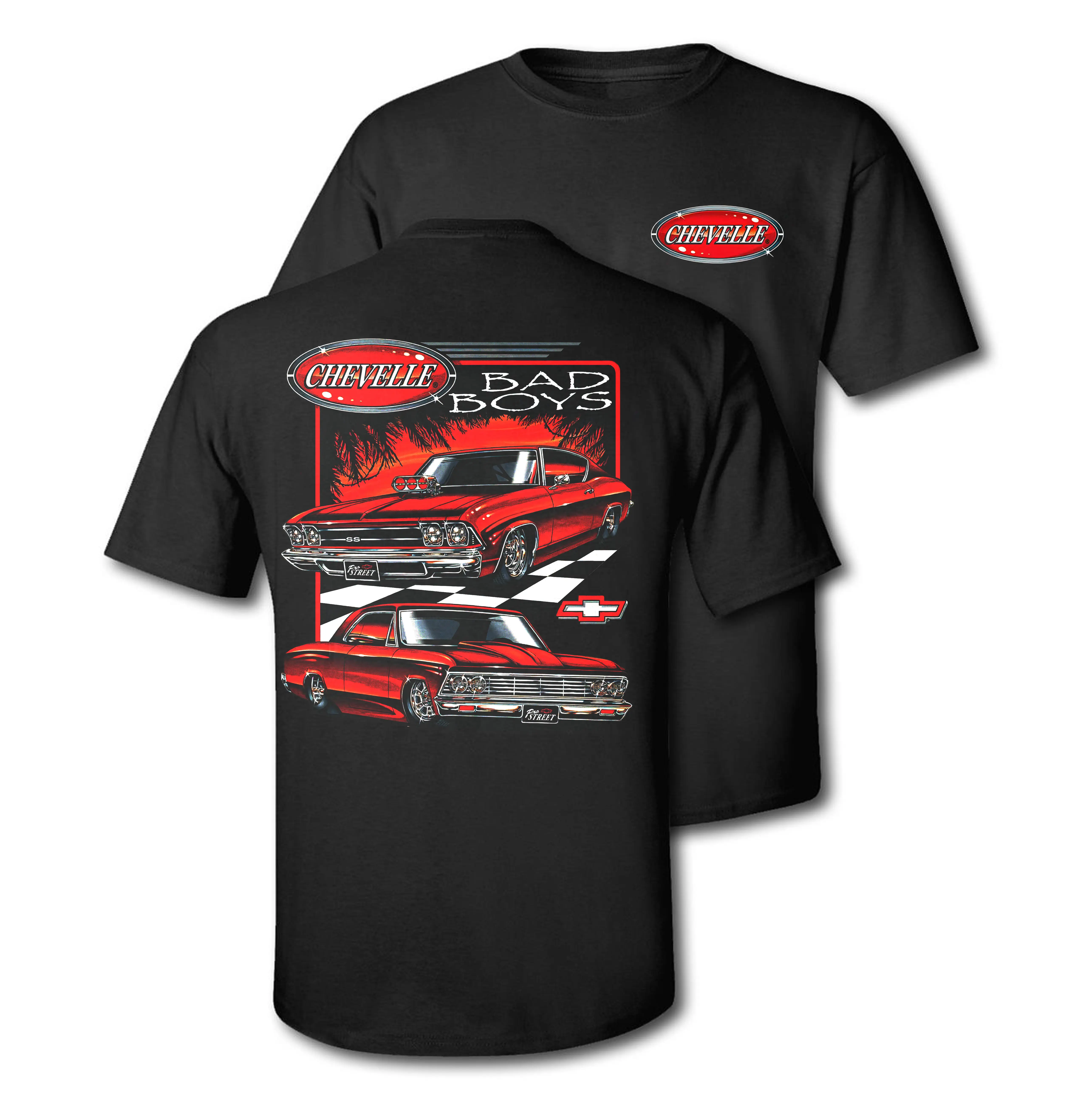 Chevelle "Bad Boys" Muscle Car T-Shirt – Vintage Red Chevy Graphic Tee for Car Lovers