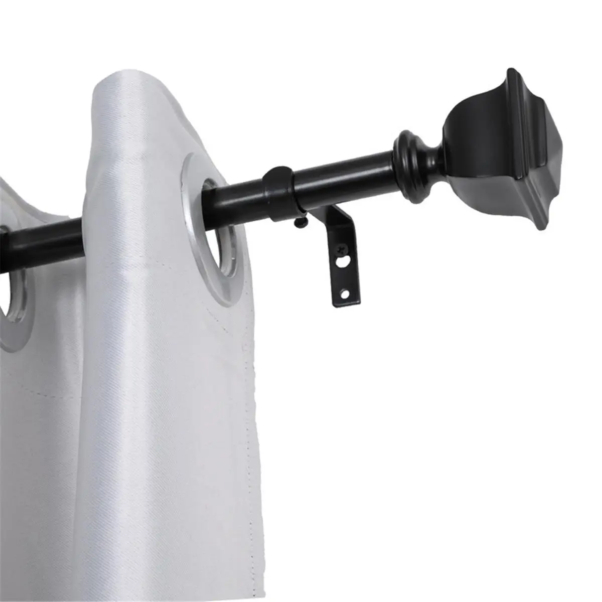 Utopia Alley  Wall Mounted 3/4 Inch Curtain Rod - Curtain Rods For Windows 48 to 86 Inch, Adjustable Drapery Rods, Black Curtain Rods, Bedroom & Living Room Decorative Curtain Rods, Tapestry Poles (Black, 48"-86")
