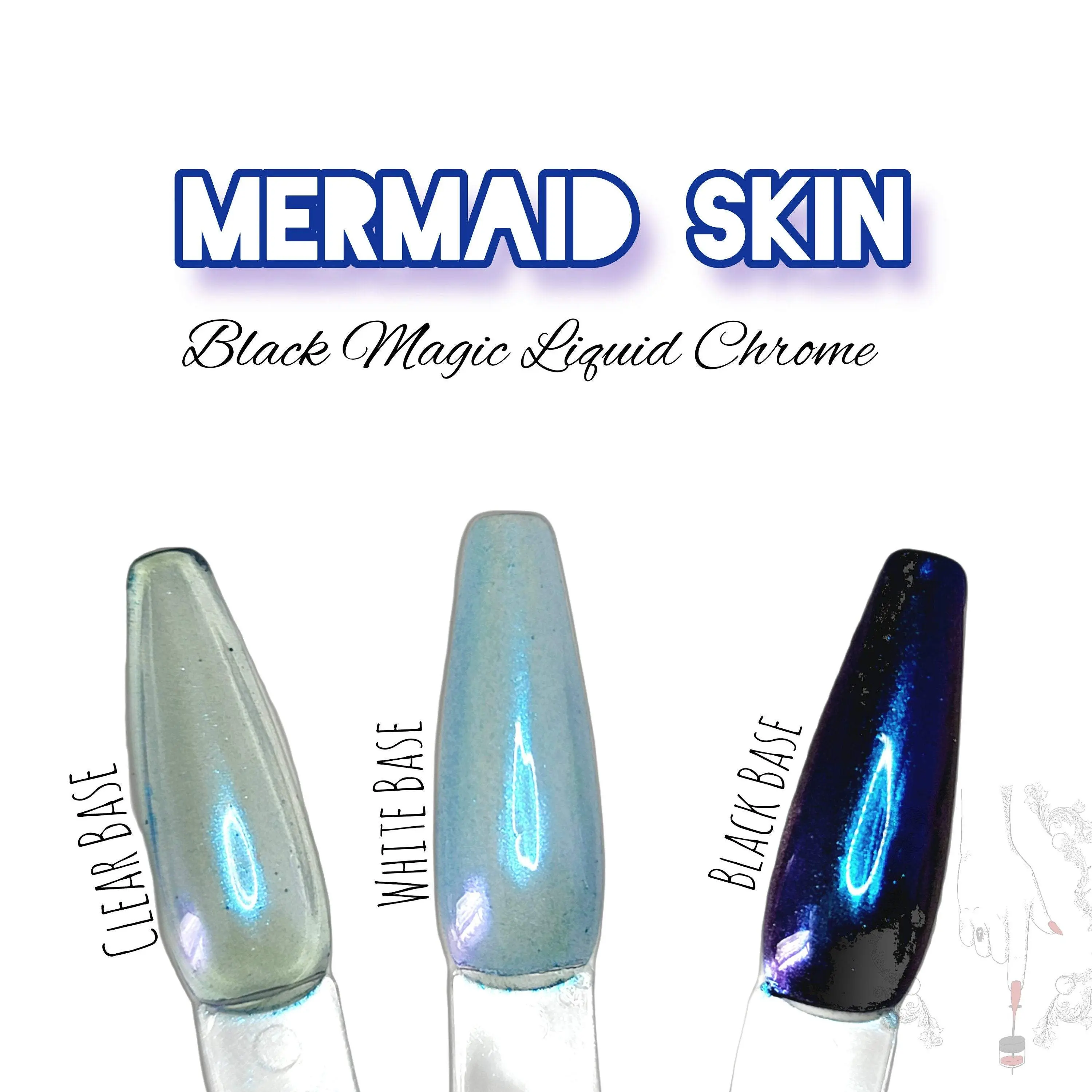 Mermaid Skin - Blue/Purple/Green Chameleon Liquid Chrome, Color Shifting Chrome, Chroming Liquid for Nails