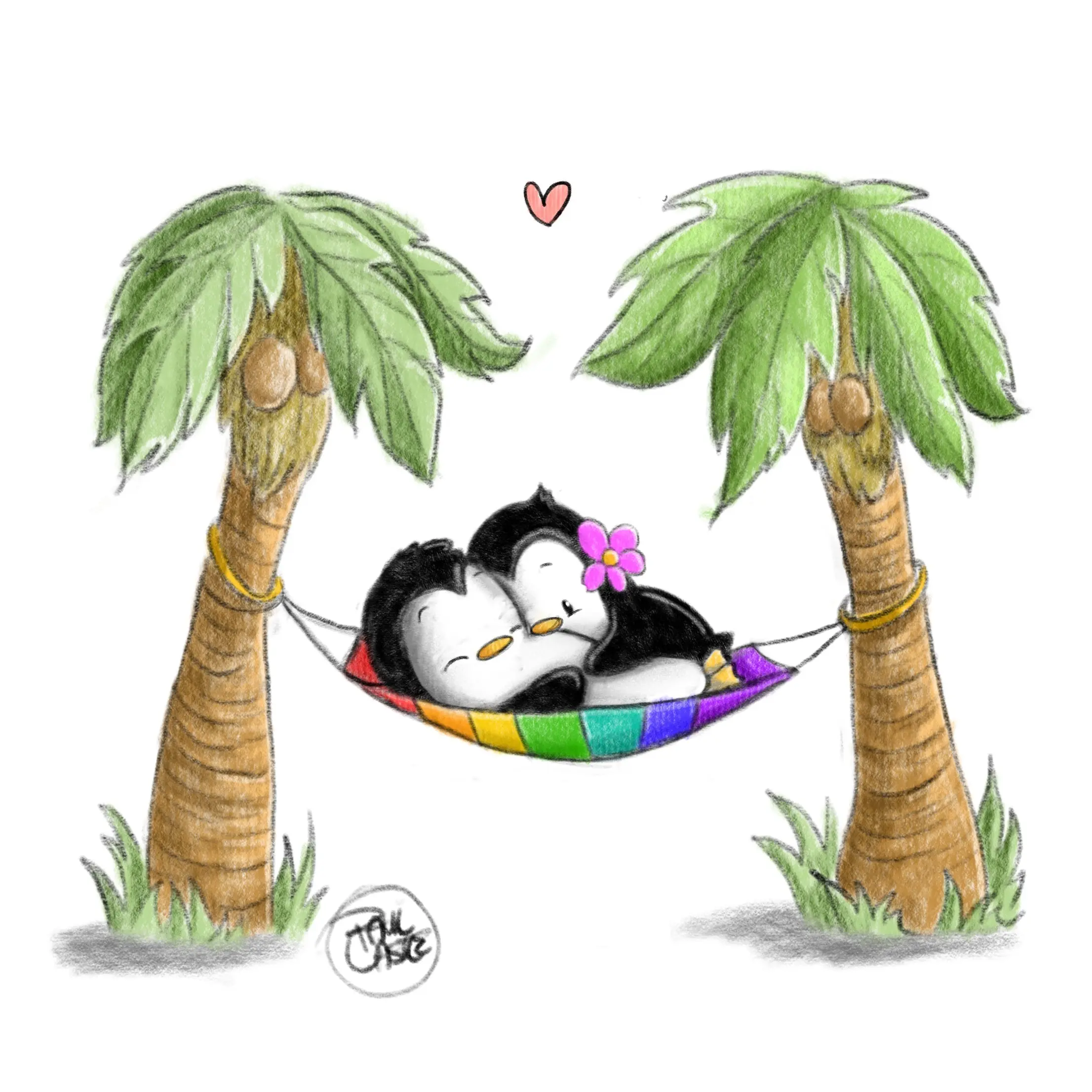 Honeymooning Pengrooms - Art Print