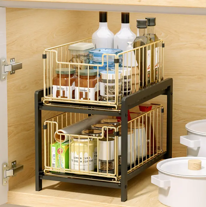 Pull-out cabinet storage rack solves all your pantry clutter problems