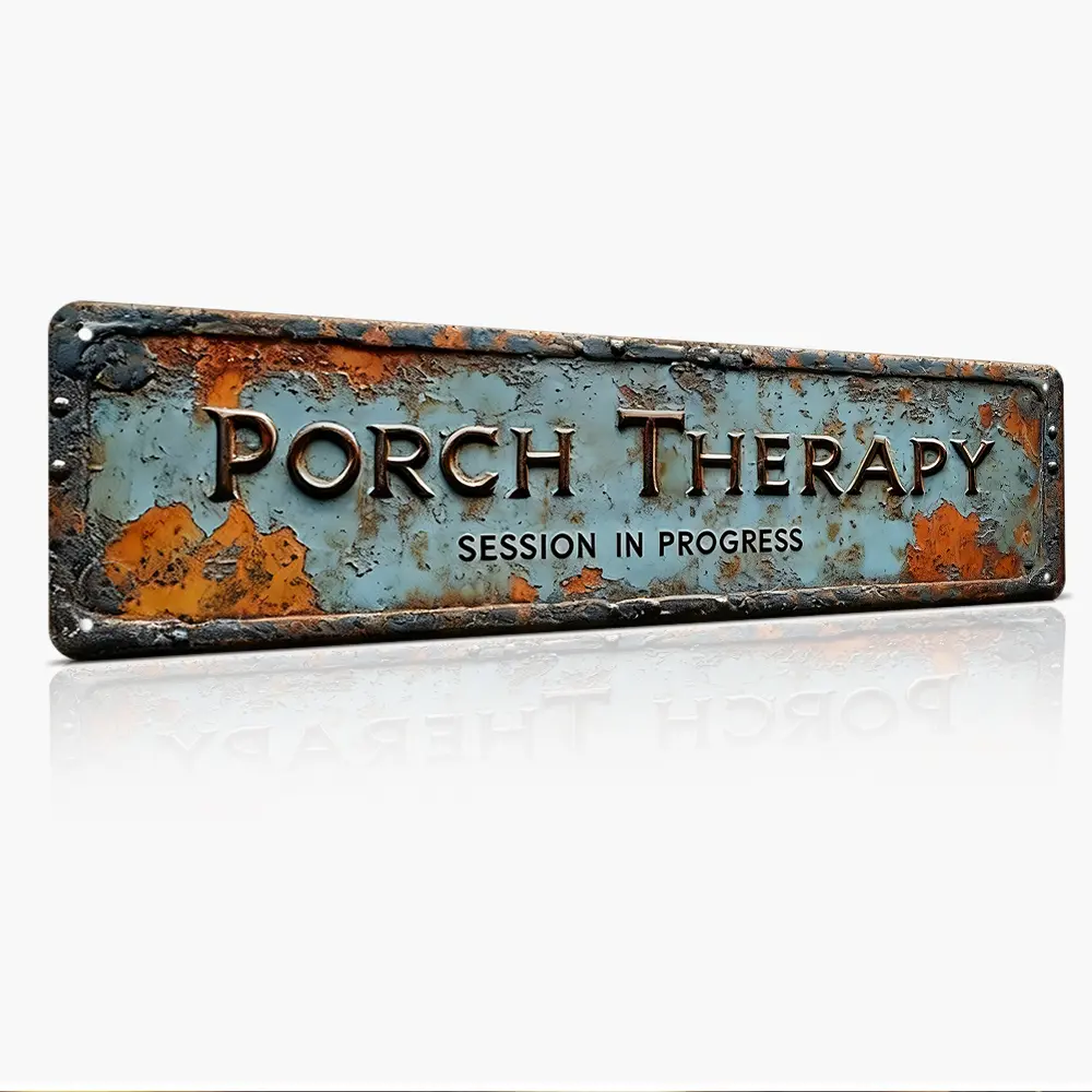 Flat Vintage Metal Aluminium Wall Art Sign, Porch & Patio Wall Decor,Printed Decorative Plaque,Frameless Gothic Home Decor for Living Room, Bedroom, Bathroom, Kitchen. Ideal for Halloween, Fall, and Christmas.