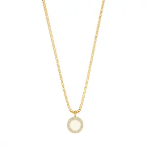 OCEAN CAPPUCCINO CHIP WITH ZIRCONIA NECKLACE