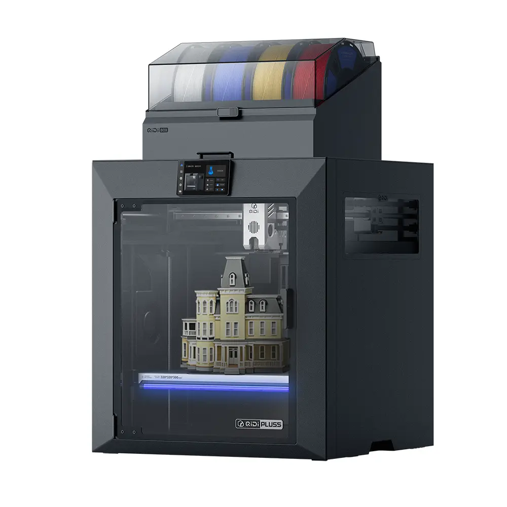 QIDI Plus5 Combo Enclosed FDM 3D Printer - 320×320×300mm Large Build Volume, 370°C Nozzle, 65°C Heated Chamber, CoreXY High-Speed Printing, Auto Leveling, Smart Detection, 1-Tap Print for Beginners & Professionals