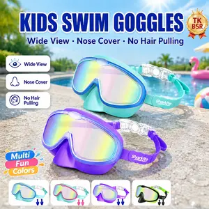 Sharkite Kids Swimming Goggles Wide Angle Anti-fog UV Waterproof Leakproof Boys and Girls Swimming Goggles for 4-15 years old