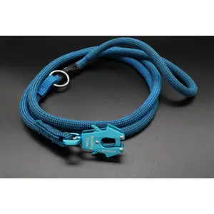 Blue/Black - Field Blue - Upcycled Climbing Rope Dog Leash
