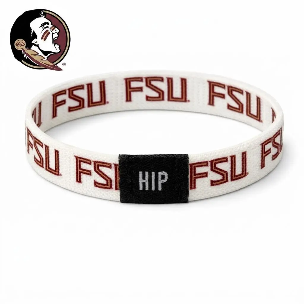 Florida State Seminoles NCAA FSU White Bracelet Hair Tie