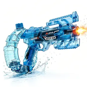 Large Capacity Drum Space Energy Ring Electric Water Gun, Summer vibes,Cool Glowing Automatic Water Blaster, Summer Super Water Squirt Toy for Beach Pool Play, High Appearance Level Water Gun for Adults Kids Boys Girls, Perfect Summer Gift,Summervibes