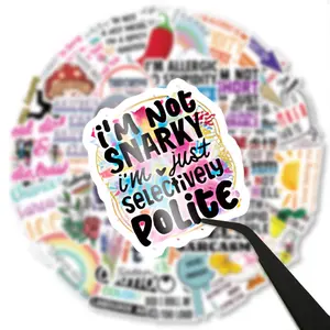 50PCS Snarky Sarcastic, Funny Meme Stickers | DIY Vinyl Waterproof Decoration for Laptop, Ipad, Iphone, guitar, water bottle