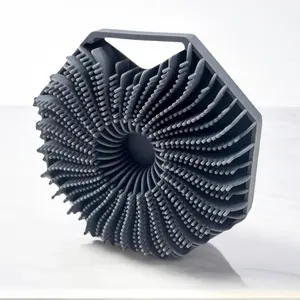 Antimicrobial Charcoal Silicone Body Scrubber—Silver+Zinc Kill 99% Germs, Ultra-Soft for Sensitive Skin, 2-Side Exfoliate & Lather, Eco-Friendly, 1-Min Spa Glow