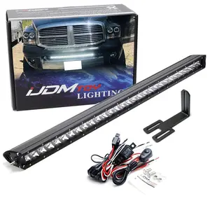iJDMTOY Lower Grille Mount 30-Inch LED Light Bar For 2003-2018 Dodge RAM 2500 3500, Includes 150W High Power LED Lightbar, Lower Bumper Opening Mount Brackets & On/Off Switch Wiring