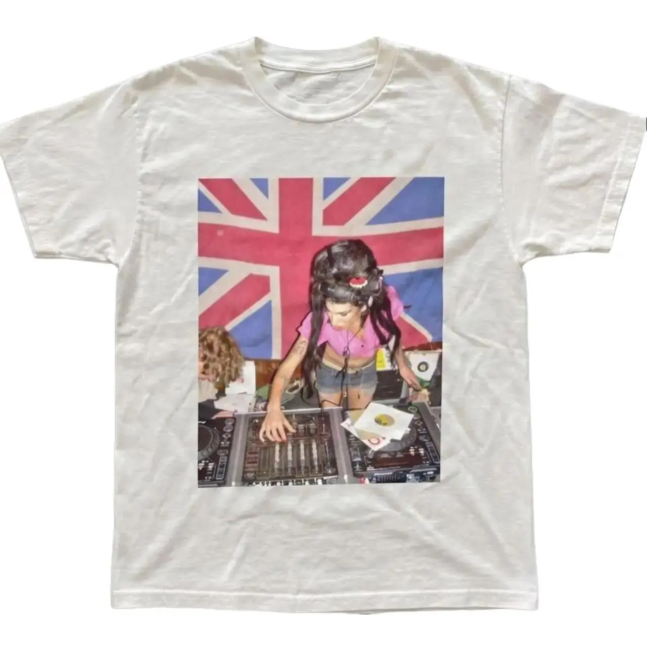 Comfort Colors UK DJ Girl T-Shirt, Vintage Music Graphic Tee, British Flag Aesthetic Shirt, Y2K Indie Tee