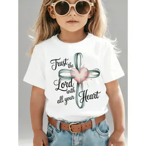 Jesus Christ Kids T-Shirt 100% Cotton Compatible for God's Plan & Jesus Is King Tee - Lightweight Short Sleeve Faith Shirt with Kingdom Mindset Design, & Religious Apparel for Church & Casual Attire (Machine Washable) (3-13Y)