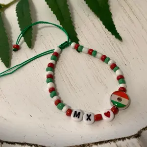 Mexican Flag Bracelet - Daily Unisex Casual Bracelet with Mexican Flag Charm