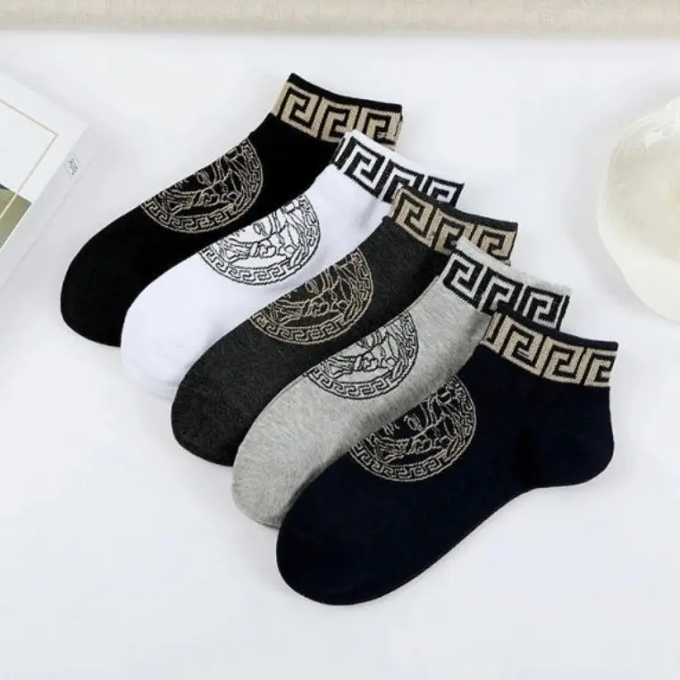 Unisex designer, Medusa socks Cotton set of 5 Unisex designer, Medusa socks Cotton set of 5
