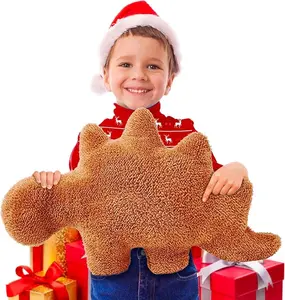 22 Inches Large Dino Nugget Pillow, Dino Nugget Plush, Soft Dinosaur Nugget Pillow for Kids, Cute Nugget Shaped Plush Toy, Fun and Comfy Dino Chicken Nugget Pillow for Playtime and Cuddles