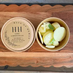 H|H Lido Limoncello Hand Poured Wax Melts Scoops 4.0 oz | 113 G - Lemon Shaped Coconut Wax Scoop Cups for Cozy Fragrance