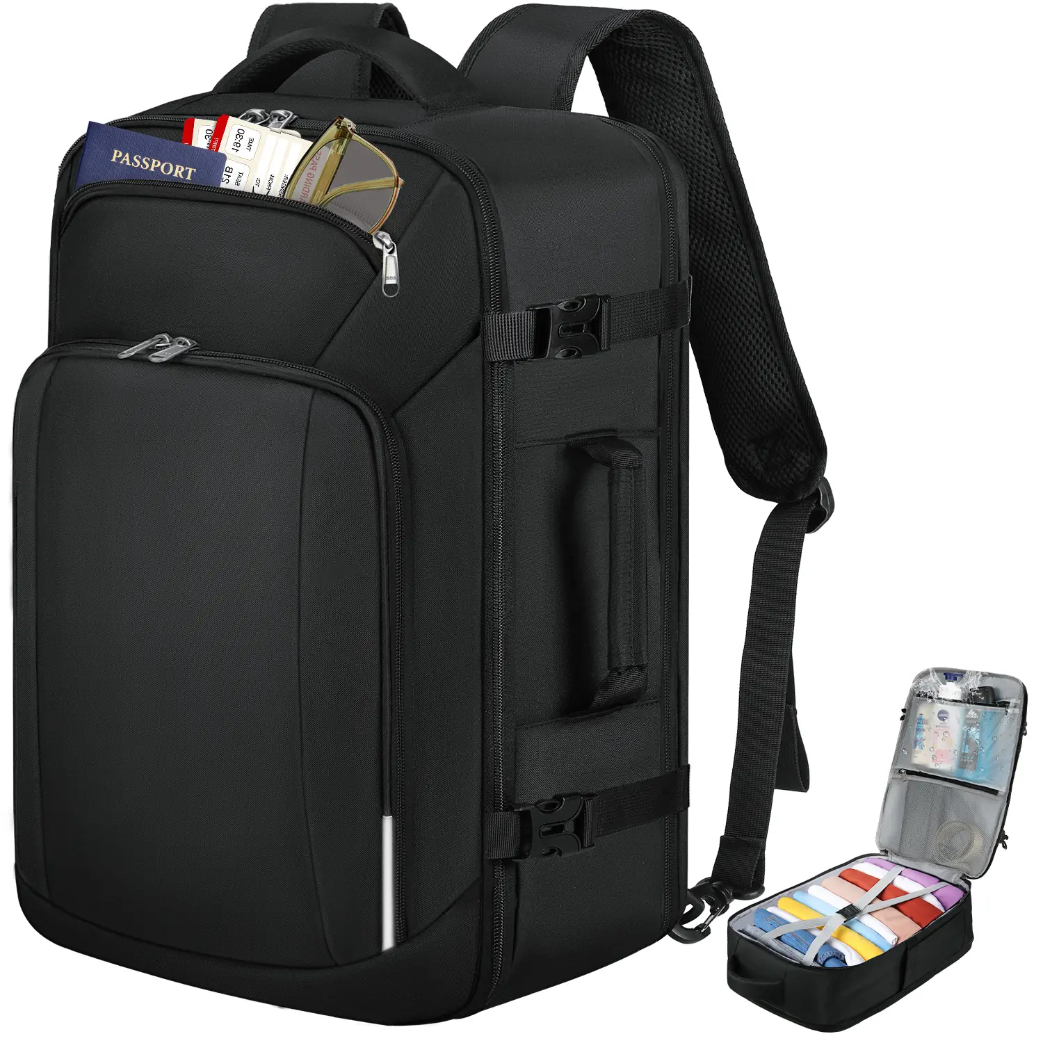 Travel Backpack for Men Women 40L Carry On Backpack Airline Approved 17 Inch Large Laptop Backpack Waterproof Luggage Computer Daypack Business Colleg