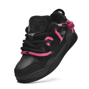 QAND2025 Unisex Skate Shoes - Original Niche Design, 4mm Sponge Insole, Thick Sole for Height Increase, Non-Slip, All-Season Versatile for Street, Campus & Daily Wear, Fashionable Sporty Sneakers
