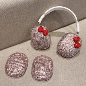 Rhinestone Decor Earphone Case with Earphone Headband, Earphone Protective Cover, Earphone Accessories Compatible with AirPods Max Headphones, Headset