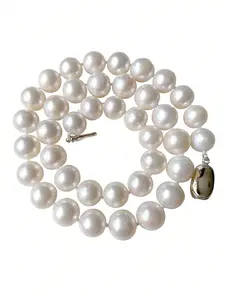 Real Pearl Necklace For Women, Ivory Beige Cream White Pearls Jewelry, Cultured Freshwater, Suitable For Wedding Anniversary Birthday Mother's Day