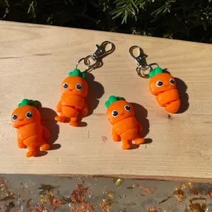 Cute Carrot Buddy Fidget Toys and Keychains - Assorted Designs with Keyring Attachment, Vibrant Options for Children and Adults