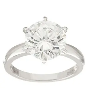Diamonique 3.00 cttw Solitaire Ring, Platinum Clad