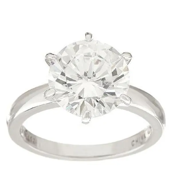 Diamonique 3.00 cttw Solitaire Ring, Platinum Clad Diamonique 3.00 cttw Solitaire Ring, Platinum Clad