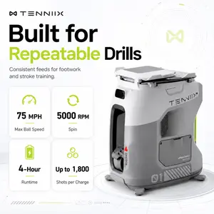 TENNIIX Pro Tennis Ball Machine, AI-Powered Portable Tennis Robot with 4K Dual Camera Tracking, Smart App & Voice Control, 100+ Ball Capacity, LED Display, 75 MPH, 5000 RPM Spin, for Solo Practice & Match Training