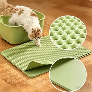 PetBoba Large Waterproof Cat Litter Mat with Dual Texture Design Stops Litter Scatter Keeps Floors Clean Ideal for Small Cats Big Cats and Multi Cat Households Durable Washable Litter Trapping Pad for Indoor Cats